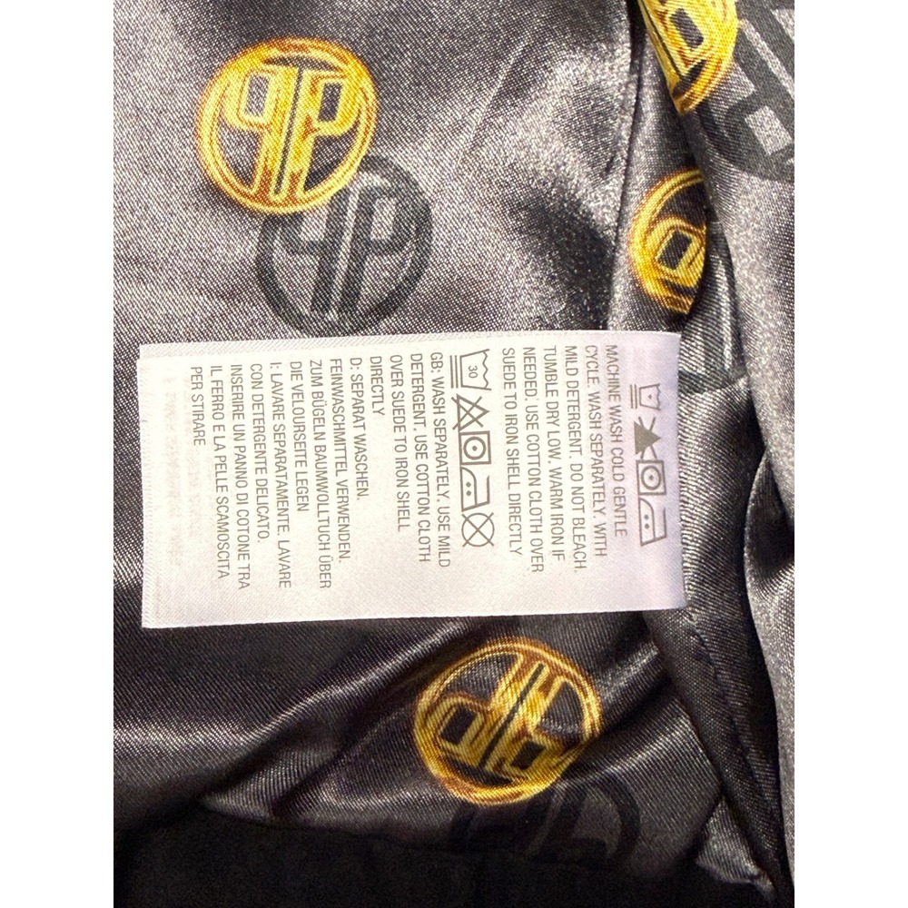 Dennis Basso Black Suede Bomber Jacket L luxury maximalist grunge business - Picture 6 of 14
